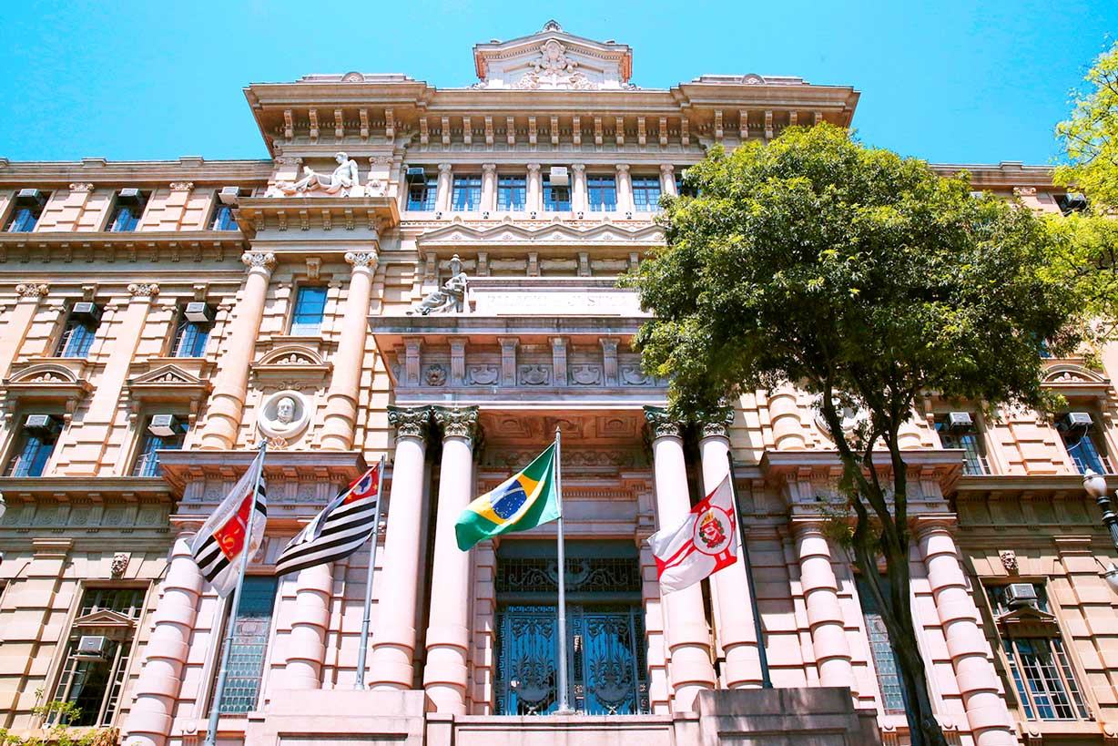 Fachada do Palácio da Justiça, sede do Tribunal de Justiça de São Paulo